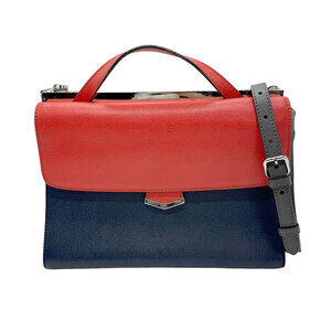 Fendi crossbody shoulder bag handbag leather orange red Navy Blue gray silver